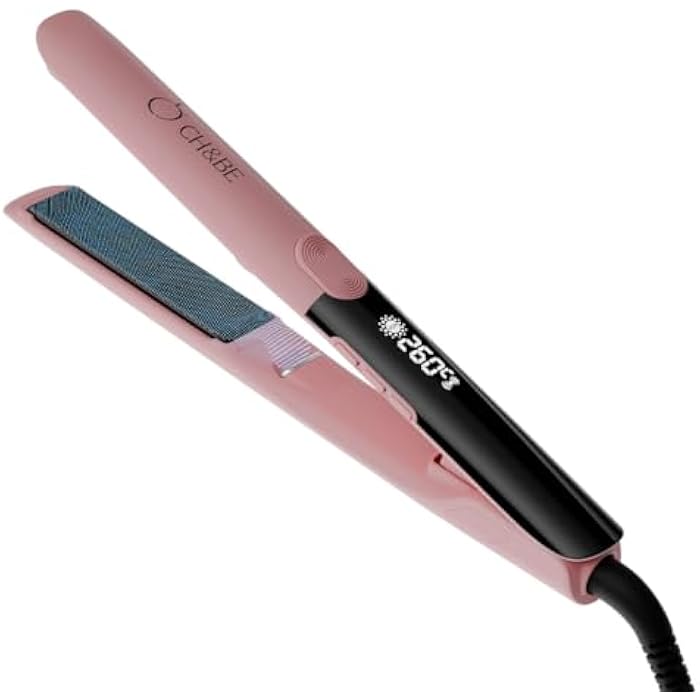 CH&BE Professional 2-in-1 Slim Ceramic Hair Straightener, Pink and Black, LCD Display, Adjustable Temperature up to 500°F, Ionic Technology, Auto Shut-off - Image 2